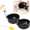 Stainless Steel Egg Poacher, Stainless Steel Poached Egg Cooker Egg Poacher Pan, Egg Rings Collapsible Hang Ear Egg Boiler Poached Egg Maker, Non-stick Egg Poacher Boiled Eggs for Kitchen Tool (2PCS)
