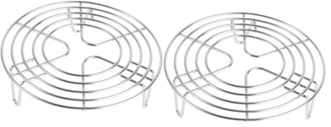 OKUMEYR Supporto Per Per Cottura A Vapore in Acciaio Inossidabile Da 2 Pezzi Per Pentola A Pressione Resistente Supporto Per Cottura A Vapore Corto