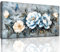 MHARTK66 Pfingstrose Blumen Leinwand Bilder, 50x100 cm Groß Wandbilder Wohnzimmer Schmetterlinge Bild Aesthetic, Modern Wanddeko Kunstdruck Schlafzimmer Esszimmer Büro Küche Badezimmer