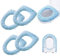 4 Pieces Toilet Seat Pad Toilet Seat Covers with Handle Soft Bathroom Toilet Lid Cover Cushion Thicker Stretchable Washable Universal Size (Blue)