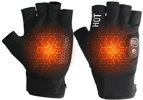 Générique Winterhandwärmer, beheizte Arbeitshandschuhe, Sporthandschuhe, beheizt, Fingerlos, warm, elektrisch, Winter, wiederaufladbar, beheizt