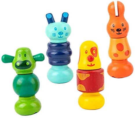 ANDRESLAD Interactive Kids Toys 4pcs Wooden Screw Toys for Toddlers 1-3 Years Old Toys Set Preschool Educational Blocks Learning Toys Colors
