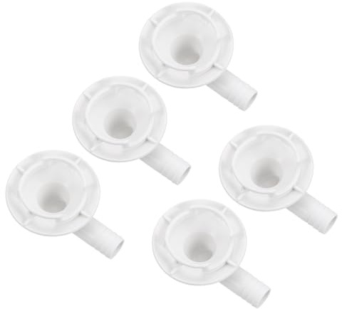 sourcing map 5Pcs Air Conditioner Drain Hose Connector Elbow Fitting with Rubber Ring for Mini-Split Units and Window AC Unit 40mm, White