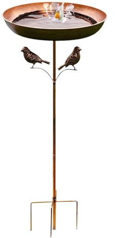 Vogeltränke – stehende Vogeltränke aus Metall, Vogeltränke aus Metall, rostfrei, 81,3 cm hoch, für Garten, Terrasse, Hof, Dekoration