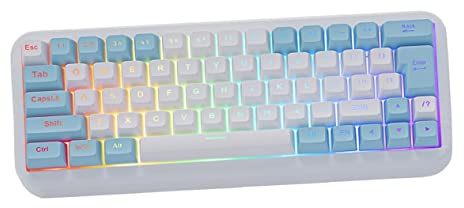 Operitacx 63-key 2.4g Wireless Gaming Keyboard, Rgb Backlit Membrane Computer Keyboard, Compact Portable Abs Design with Stable Performance for Desktop and Laptop
