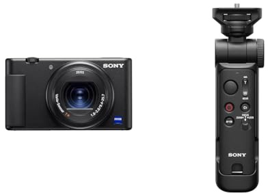 Sony ZV-1 Premium Kompaktkamera (1 Sensor, 24-70mm F1.8-2.8, 4K Video, Augen-Autofokus, neigbares Display, für Fotos und Videos) + GPVPT3BT