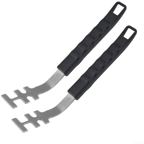 Aprilsunnyzone 2 Piece BBQ Grate Lifter For Outdoor Grilling Use Designed To Lift Hot Grill Mesh Or Rack Without Direct Hand Exposure
