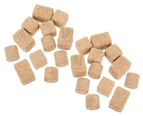 MALUGOGO 24pcs Mini Straw Bales for Crafting and Model Projects, Decorative Haystack Blocks in Khaki Wood Material with Three Styles Included, Lifelike and Authentic Small Hay Bales for DIY