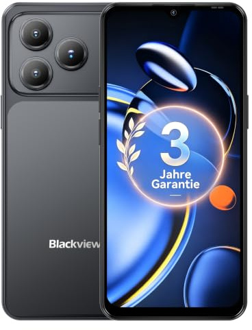 Blackview Smartphone Ohne Vertrag, Android 16 Smartphones 32MP+13MP KI Kamera, 16GB+64GB/2TB, 6.56 Handy Günstig, 5000mAh Simlockfreie Handys, 4G Dual SIM/Face ID/IP54/GPS/3 Jahre Garantie