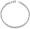 MATERIA Königskette 925 Silber Herren Armband 3mm diamantiert rhodiniert deutsche Fertigung #SA-36, Länge:19 cm