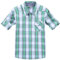 Bienzoe Garçon Coton Plaid Roll-up Manche Chemises 13/14 Vert/Gris