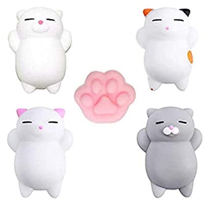 Yakiki Mini Squishies Mochi Squishys Set 5 Stück, Mini Tiere Stress Relief Squeeze Spielzeug Super Kawaii Katze Squishy Langsam Steigende Spielzeug