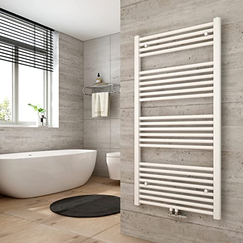 Heilmetz Weiß BadHeizkörper 60 x 120 cm Handtuchtrockner Bad-Heizkörper Handtuchheizkörper Mittelanschluss Heizung 598 Watt Leistung Handtuchwärmer