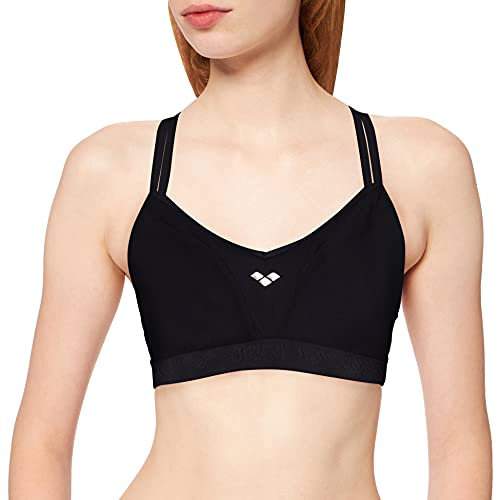 Arena Daphne Reggiseno Sportivo con Coppa B a Sostegno Medio, Donna, Nero, 85
