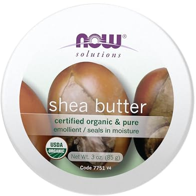 NOW Solutions, Certified Organic Shea Butter, Moisturizer For Rough And Dry Skin, Travel Size, 3-Ounce