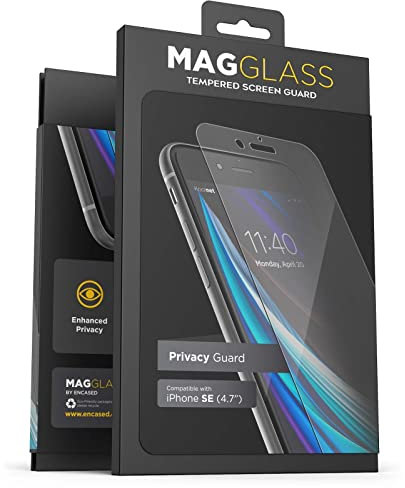 magglass 2020 iPhone SE Privacy Screen Protector - Anti Spy Fingerprint Resistant Tempered Glass Display Guard (Case Compatible) For Apple iPhone 7/8/SE