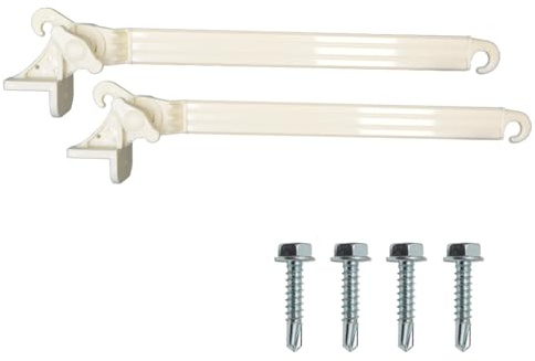 TENDAGGIMANIA Braccetti Tende da Sole a Caduta PVC Avorio 50 cm | 1 Coppia, Regolabili fino a 180°, 4 Viti Autoforanti Incluse, Per Esterni