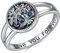 YAFEINI Baum des Lebens Ringe 925 Sterling Silber Abalone Muschel Baum des Lebens Schmuck Ringe Geschenke für Frauen Mädchen Weihnachtsgeschenke