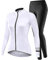 NUCKILY Fahrradbekleidung Set Damen Radtrikot Langarm Winddicht Damen Thermische Fleece mit 3D Polster Hosen, M, 1702