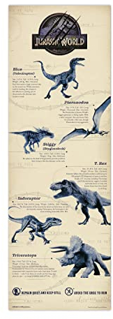 Jurassic World Türposter Jurassic World - Dekorative Lamelle - Jurassic World - Poster Jurassic World/Poster Gruppe Erik, offizielles Lizenzprodukt, bunt
