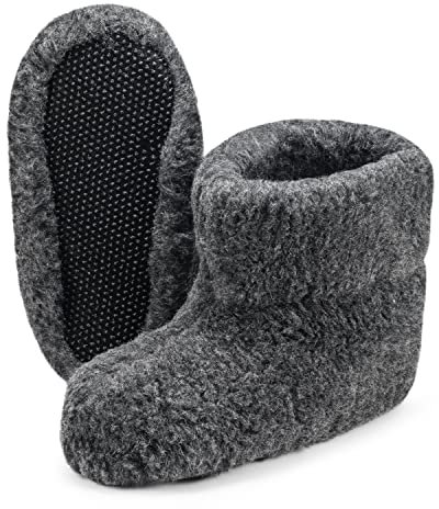 ESTRO Warme Hausschuhe Damen Winter - Hüttenschuhe Herren Pantoffeln Winter Hausstiefel Damen Warme Hausschuhe Herren OLE (44 EU, Anthrazit)
