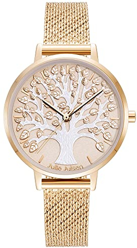 Julie Julsen JJW1277RGME Lebensbaum Uhr Damenuhr Metall 3 bar Analog Rose
