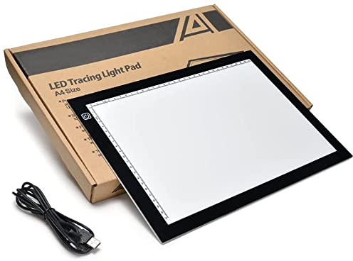 LED Leuchttisch A3 für 5D Diamond Painting Zubehör Einstellbare Helligkeit und Speicher-Touch-Taste Diamant Painting Lichtplatten 5mm Ultradünne Zeichenbrett Led Licht Pad A3 mit USB-Kabel und Skala