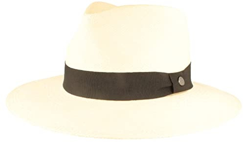 Breiter ORIGINAL Panama Hut, Strohhut, Sommerhut, mit UV Schutz 50+, Lederband-Garnitur, Silikon Verstärkung, Made IN Ecuador
