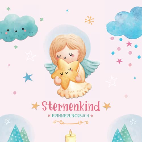 Sternenkind Erinnerungsbuch: Trauer verarbeiten nach einer Fehlgeburt, stiller Geburt oder Neugeborenentod | Andenken an verstorbenes Baby Mädchen | Trauertagebuch für Eltern | Rosa