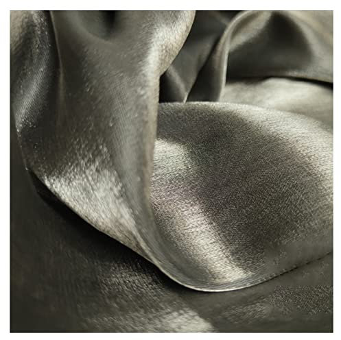 NAKAN Bunt 150 cm Breit Seide Stoff Meterware Für Kleid Rock Abendkleid Pyjama Kleider BettwäSche Dekorationen Meterware Verkauft(Color:Silber grau)