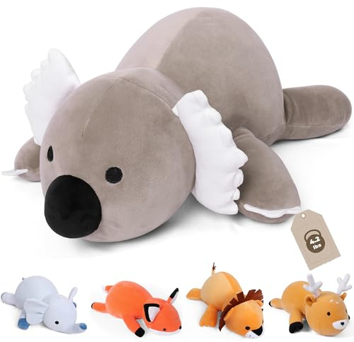 OurHonor Peluche Koala avec poids, 4 livres, oreiller géant de 61 cm, jouet en peluche doux pour poupées
