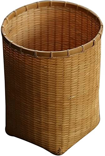 XCC WDX- Couleur Originale Poubelle Classique Ménage Salon Chambre Cuisine Attaché Rotin Papier Panier Style Chinois Poubelle Recycler