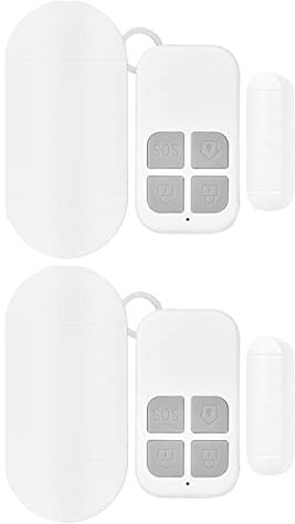 ThreeH 2 Packs Sensor de Alarma para Puerta y Ventana con Mando a Distancia 130db Magnético Inalámbrico Sensores de Seguridad para el Hogar Alarma para Tienda en Casa