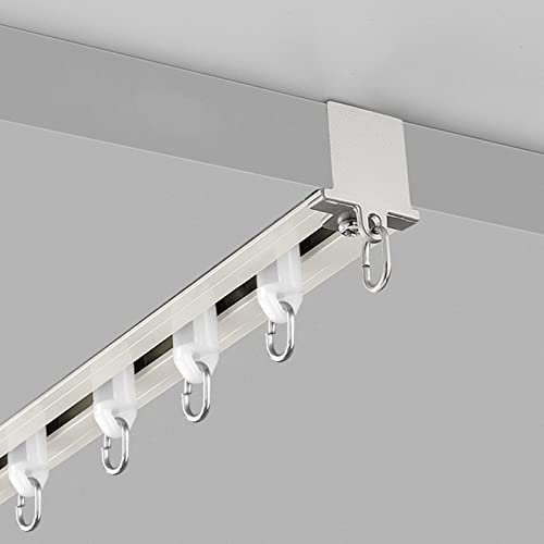 ZAQYCM Rail de Rideau, Tringle Rideau Rail pour Rideaux de séparation Blanc, Ensemble de Rails cachés pour Plafond encastré pour Salon/Chambre à Coucher/Salle de Douche/Mur en béton(5m/16.4ft)