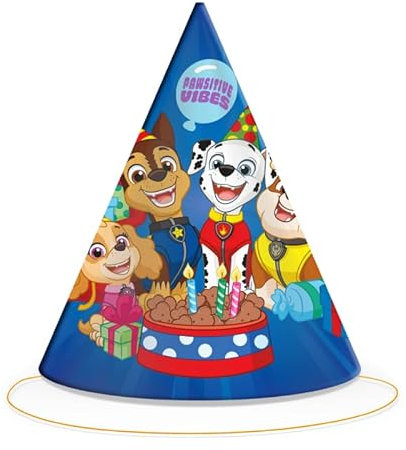 BeenSmile, PAW PATROL HATS, Cardboard Hats, Children's Birthday Decoration, Birthday Party Hats, 6 Pcs.
