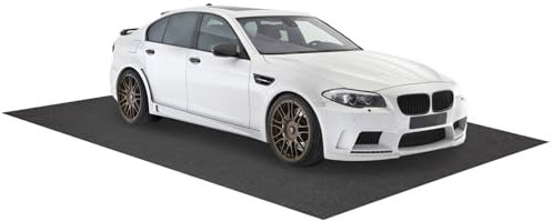 COSTWAY Tapis de Sol pour Garage Imperméable 252,5 x 221 cm, Tapis Antidérapant Voiture Réutilisable et Lavable avec Ruban Adhésif Double Face, pour Motoréparation Automobile, Gris