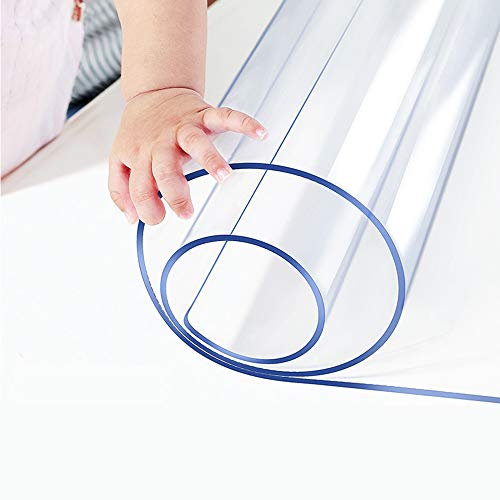 Protector de mesa transparente de plástico PVC, para mesita de noche, tapete de escritorio de oficina, protección de superficie, cristal, niños, pintura, estudio, cubierta de mesa rectangular de 35.4