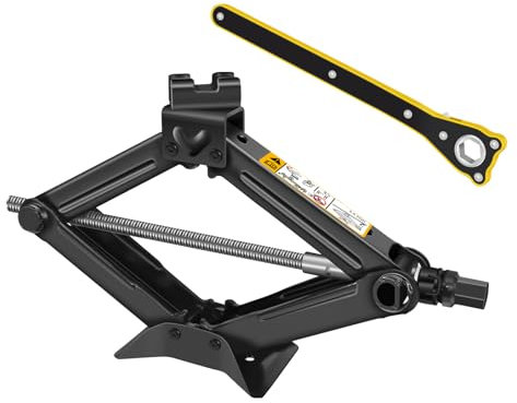 Wagenheber 2.0 T Scherenwagenheber Heben von 115mm bis 390mm, mit Ratschenschlüssel Einfach zu bedienen, 360 Grad drehbare Ablage, Scherenwagenheber Platzsparend für Auto, Van