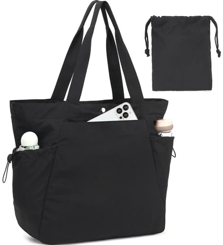 LOIDOU Tote Tasche für Frauen, faltbare Strand Gym Taschen, Side-Cinch Lightweight Shopper Umhängetasche für Reisen, Arbeit