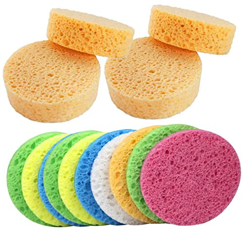 CANIGHT 25piezas Esponjas De Limpieza Facial Naturales De Celulosa De Esponjas Redondas Para Maquillaje y Cuidado Piel Para y Uso Diario