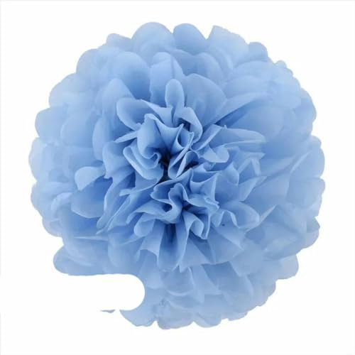 5 piezas 4 6 8 10 12 pulgadas Pompones de papel de seda Pompones de papel para fiestas de bodas Pompones de flores para decoración de bodas Pompones pom pom-azul pálido-4 pulgadas 10 cm
