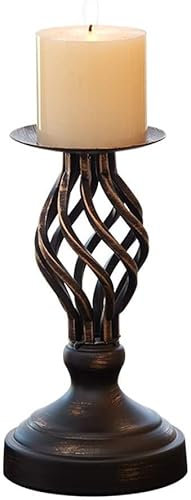 OUYUE Portacandele Candeliere Portacandele Portacandele in Ferro retrò Portacandele Decorazione Portacandele a Colonna centrotavola centrotavola Porta Candele(28x11.5cm)