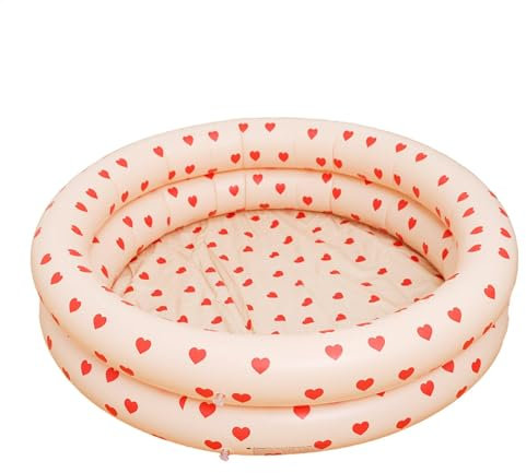 Planschbecken, Aufblasbares Kinderpool Babypool Planschbecken Für Kinder 3 Ring Baby Aufblasbarer Schwimmbad Mit Sicherheitsblasenboden Rund Schwimmbecken Für Babys, Drinnen Und Draußen, Garten