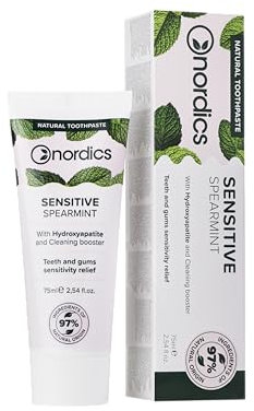 Repair Zahnpasta | Sensitive | Spearmint | mit künstlichem Zahnschmelz Hydroxylapatit | 97% natürliche Inhaltsstoffe | ohne Fluorid | 75 ml | Nordics