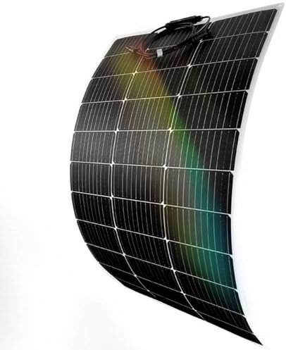Sunseota 【Panneau Solaire Souple Kit】 Panneau Solaire Flexible 150W/200W/300W/400W/520W Régulateur de Charge+Solaire Câble+Collier Serrage INOX, Panneau Solaires Set pour Camping-Car Balcon,150w