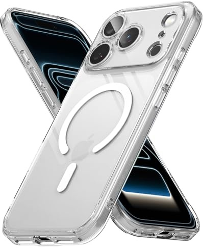Ringke Fusion for iPhone 17 Pro Max Case [Compatible with MagSafe] [Scratch-Resistant] Slim Transparent Shockproof Bumper Cover with Full Coverage Camera Protection - Magnetic Clear