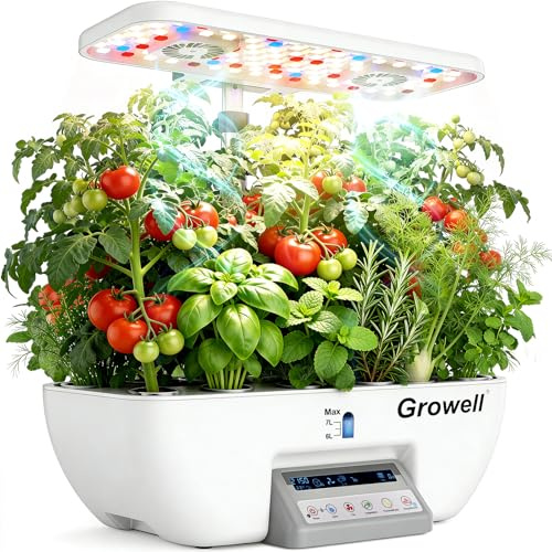 Hydrokultur-Anzuchtsystem-Set, 17 Pods Indoor-Kräutergarten mit Wachstumslicht, intelligentes Wasser und Luftzirkulation mit 2 Ventilatoren, Auto-Timer, 10 l Wassertank, perfektes Indoor-Gartensystem