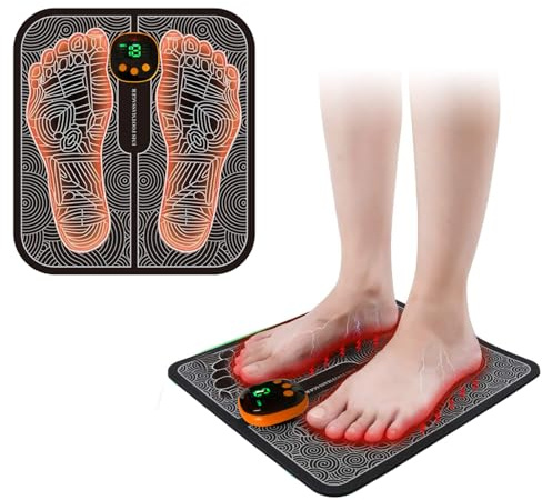 EMS Foot Massager,Electronic Muscle Stimulatior Massage Mat,8 Modes 18 Intensities Relax Muscles,Folding Portable Feet Massage Machine