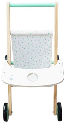 Babyschieber – Einkaufstrolley aus Holz, Spielzeug zum Schieben | interaktive sensorische Aktivitäten für Rollenspiel, erste Schritte für Mädchen, Geschenk