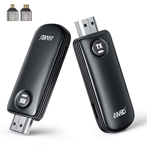 2026 Upgraded kabelloser HDMI Extender 1080P@60Hz - 2.4G/5G Dual Band Wireless Transmitter and Receiver, HDMI Funkübertragung für Screen Streaming von PC, Laptop, Kamera zu HDTV, Beamer, Monitor